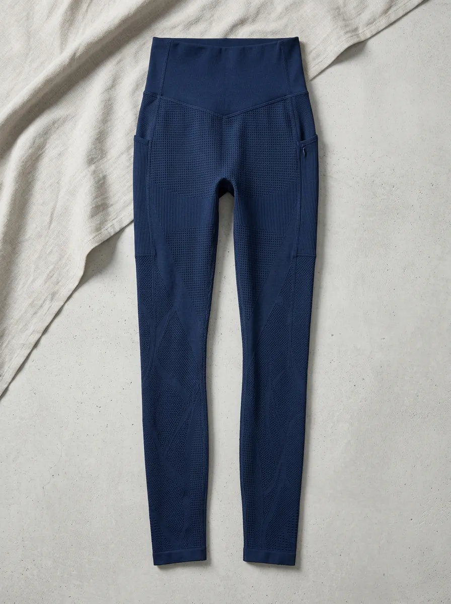 Women's Fitness High-Waisted Textured Seamless Printed Leggings