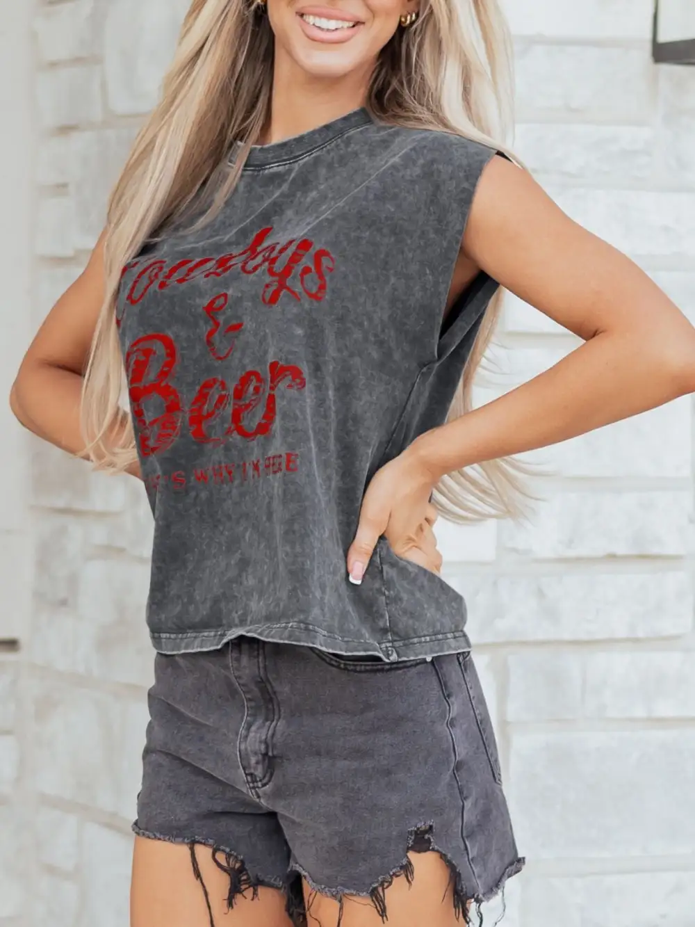Cowboy Beer Western Graphic Mineral Wash Tank