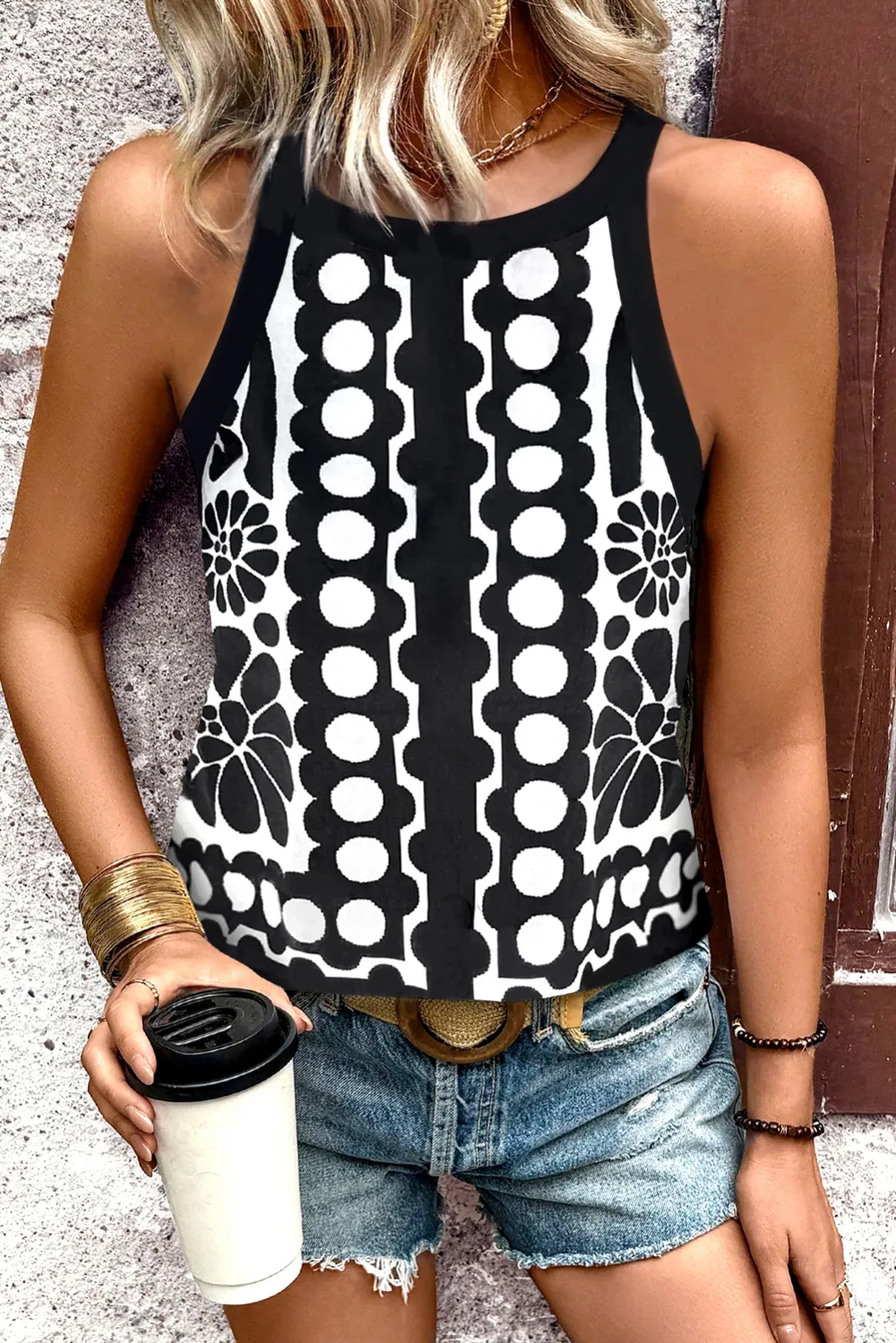 Slim Floral Tank Top