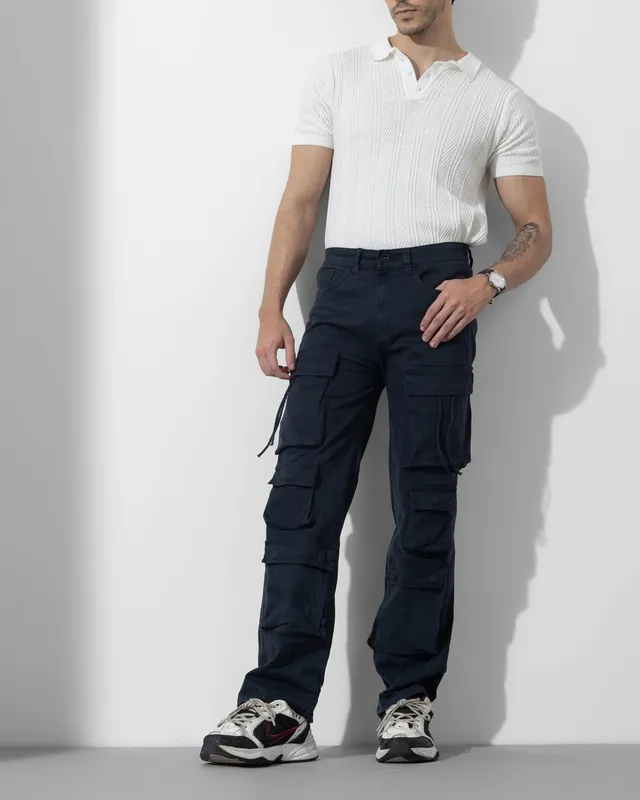 Navy Blue Multi Pocket Cargo Pants