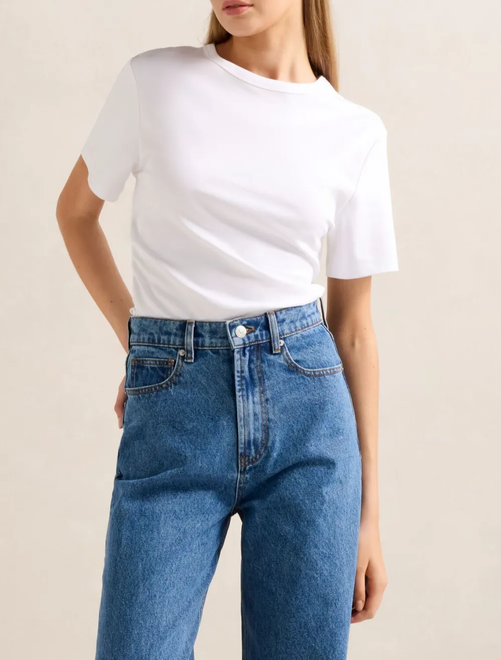 White Boxy Fit Short Sleeve Crew Neck T-Shirt