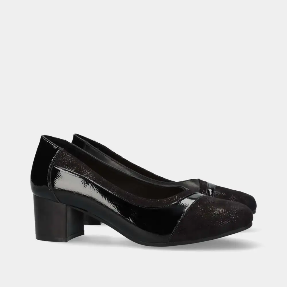 Classic Patent Effect Cushioned Insole Comfort Pumps