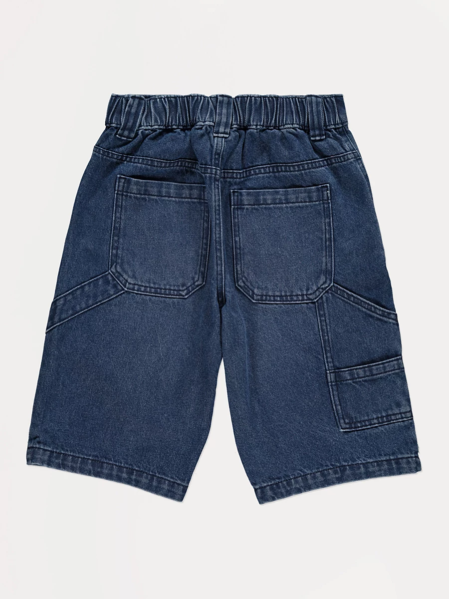 Mid Wash Carpenter Jort Shorts detail 1