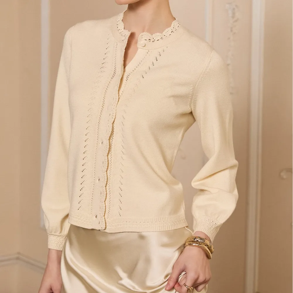 Pointelle Stitch Cardigan