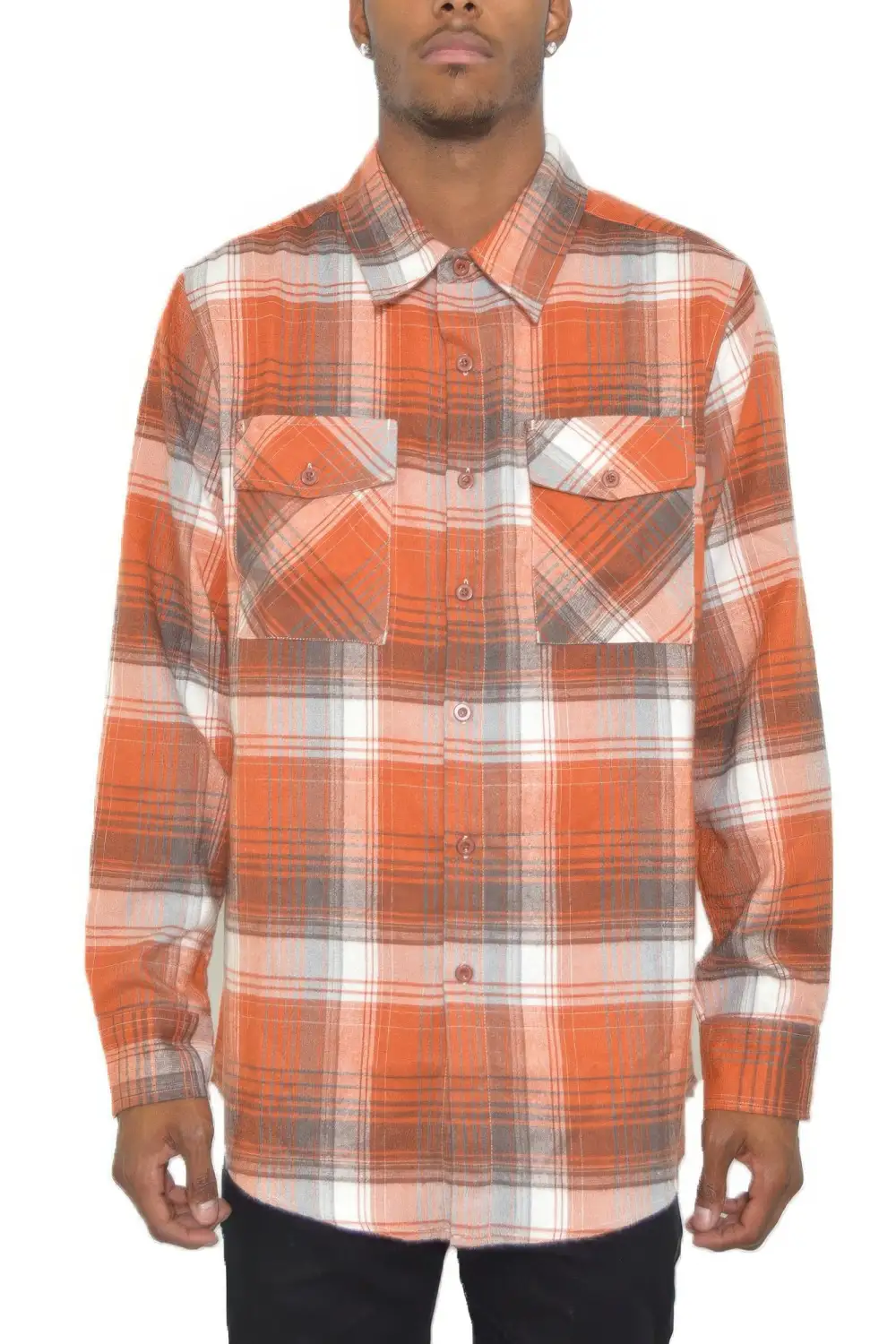 Regular Fit Checkered Plaid Flannel Shirt