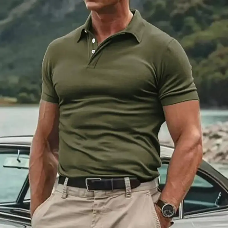 Everyday Ribbed Short Sleeve Cotton Polo Shirt