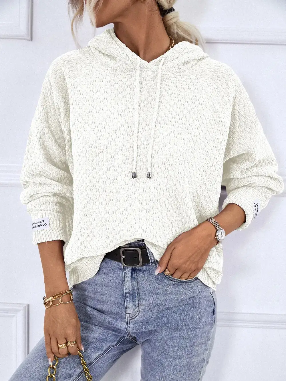 Essential Drawstring Long Sleeve Sweater