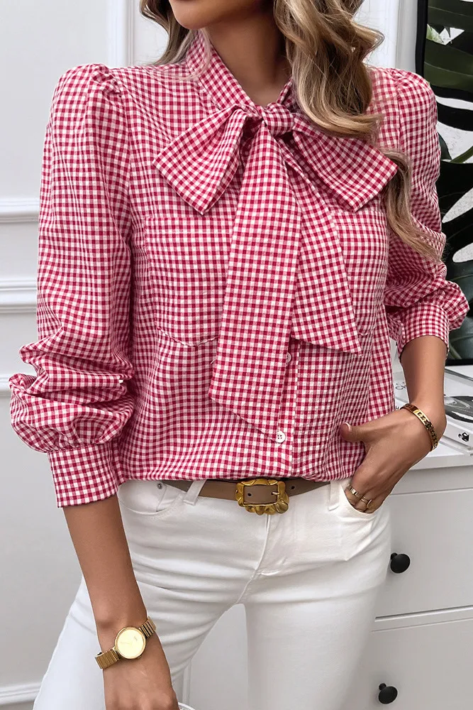Plaid Button Up Tie Knot Tee