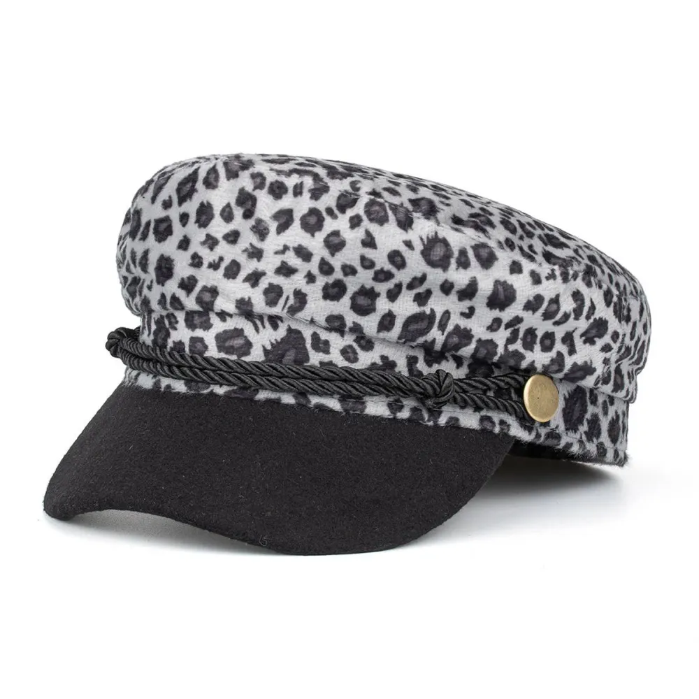 Leopard Print Printed Beret Hat