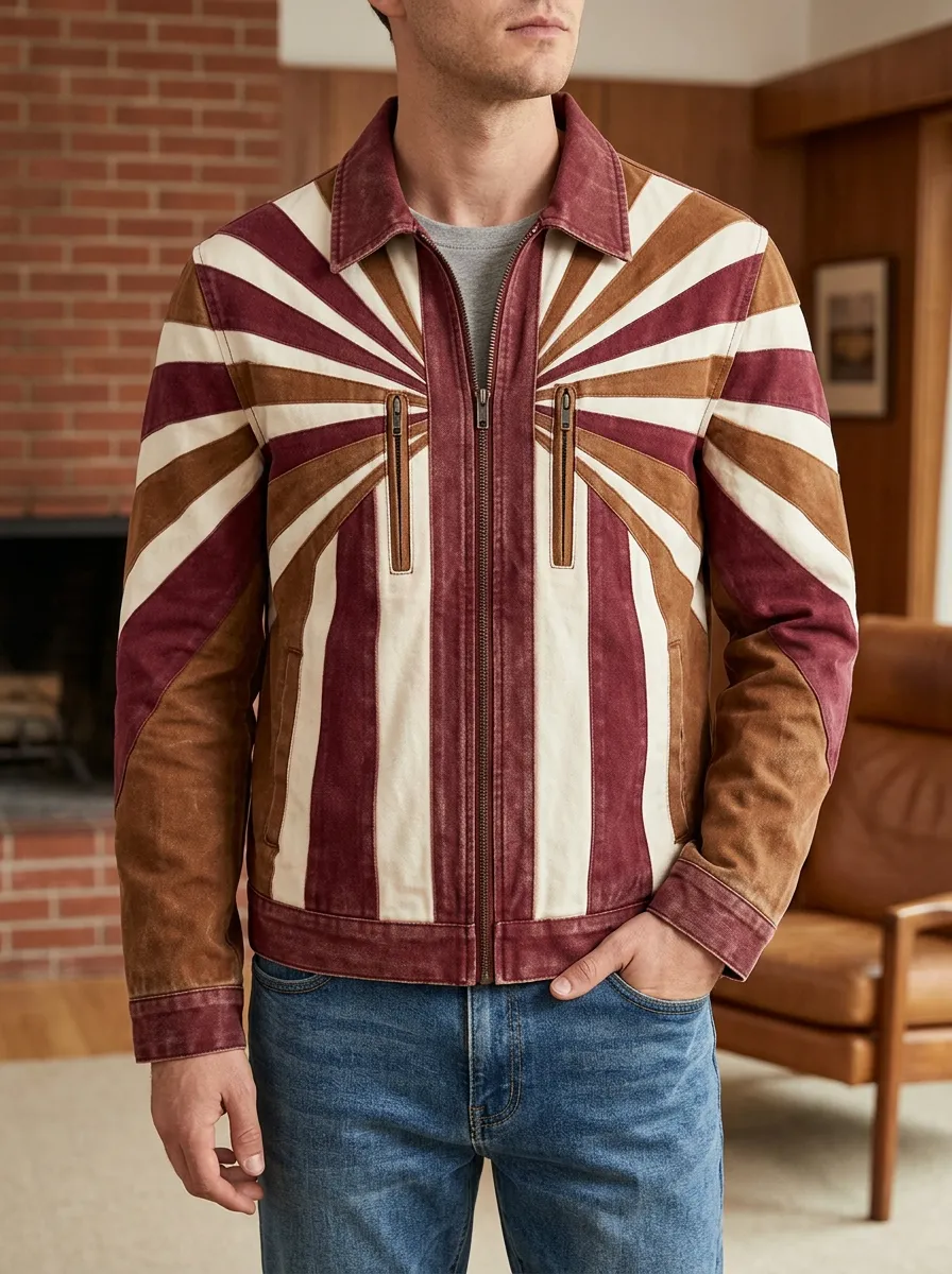 Men's Vintage Retro Sunburst Rugged Horizon Jacket