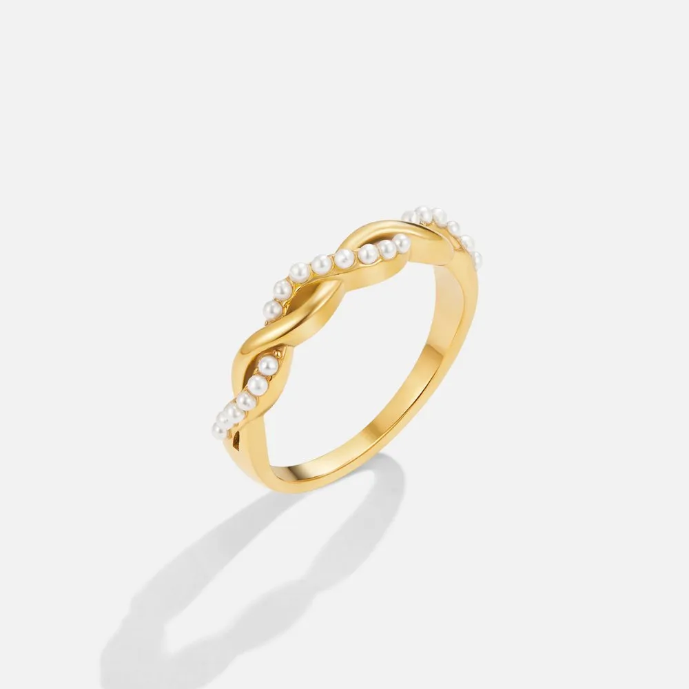 Pearl Twisted Ring