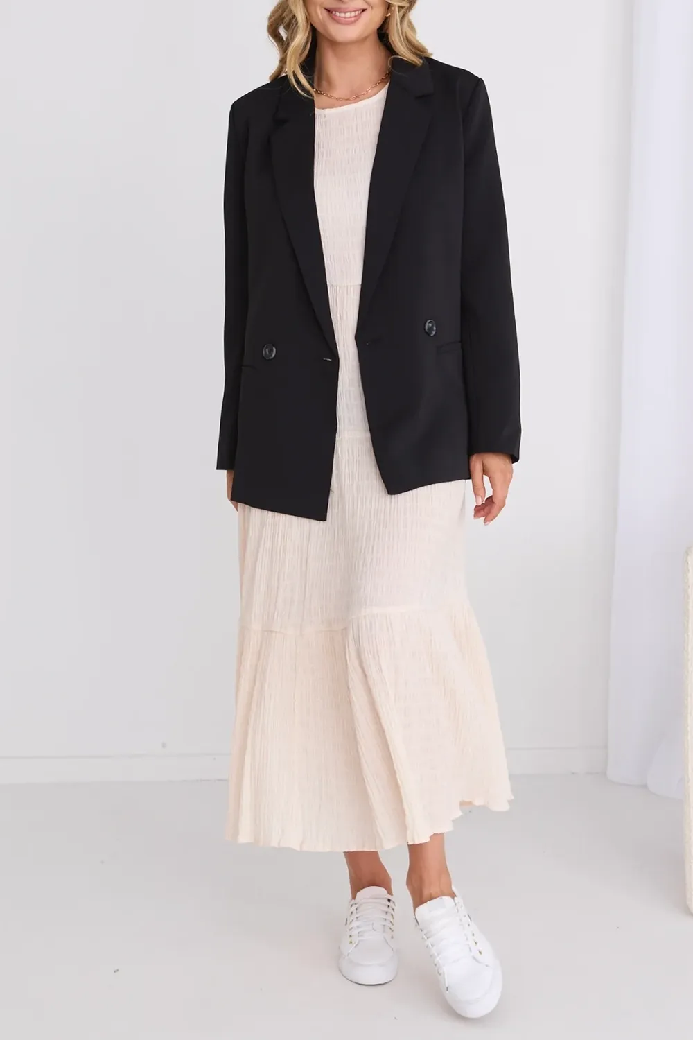 Black Structured Boyfriend Blazer