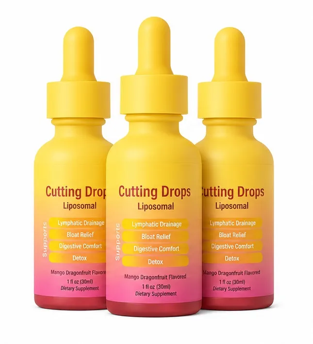 Cutting Drops – Lymphatic-Focused Debloat Formula with Dandelion, Cleavers, Burdock & Elderberry, Mango Dragonfruit Flavor