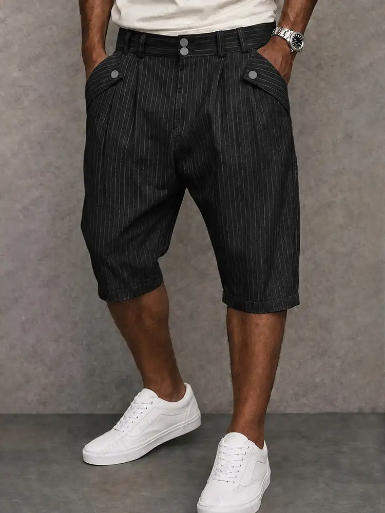 Smart Casual Summer Pinstripe Shorts