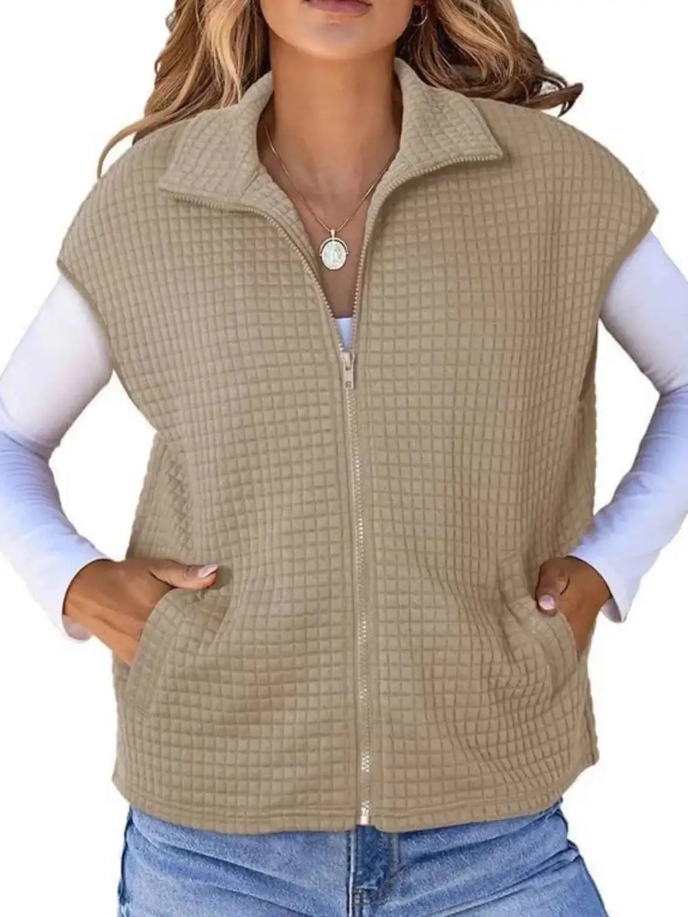 Zip-Up Vest Coat