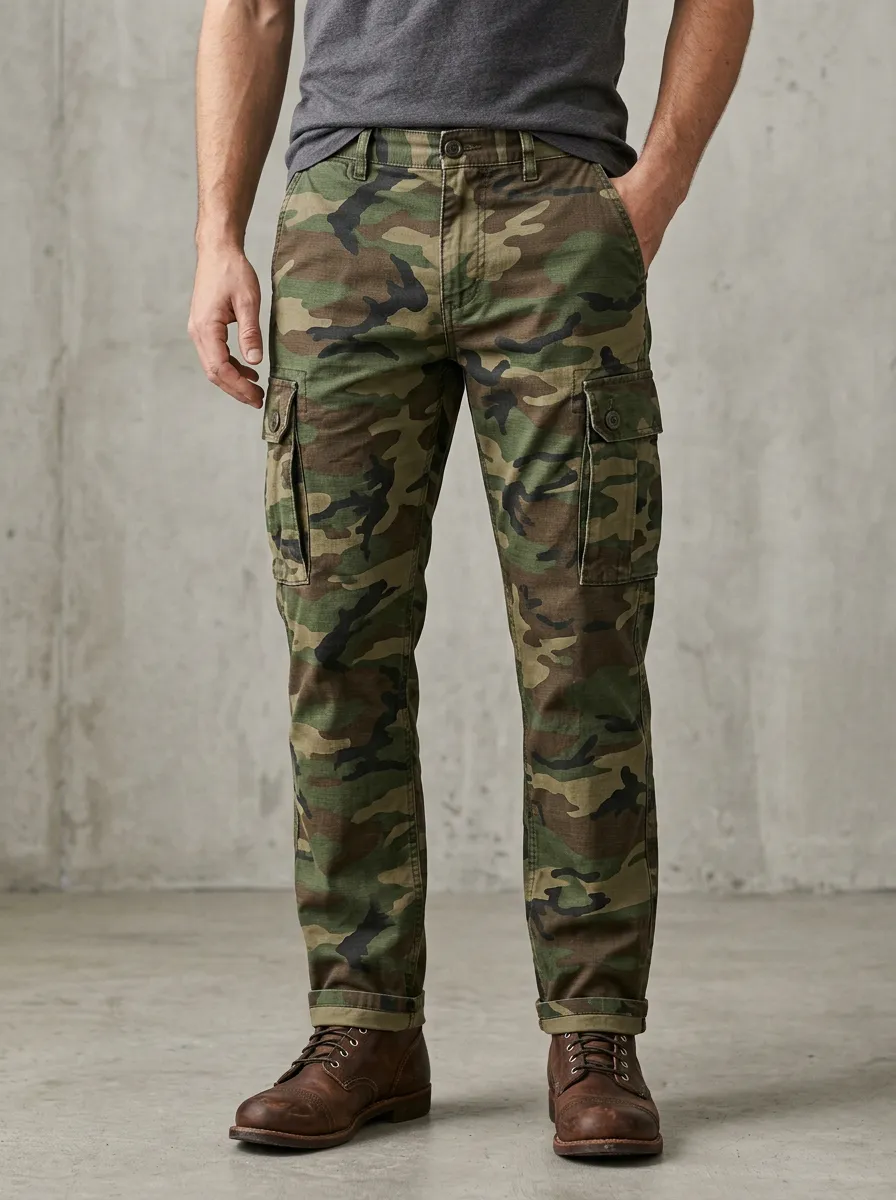 Woodland Camo Camouflage Outdoor Camouflage Cargo Pants