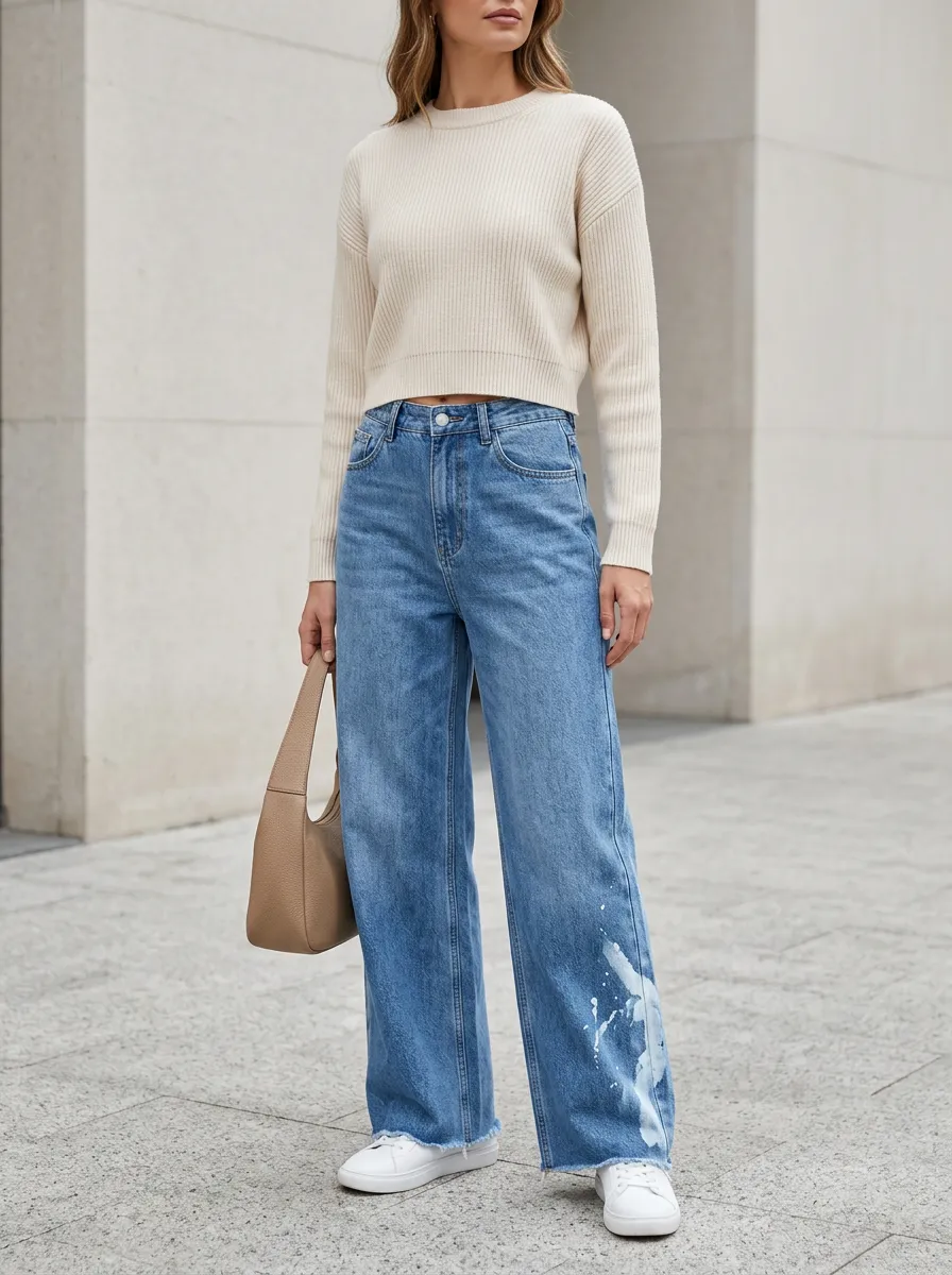 Women's Wide Leg Denim Jeans
