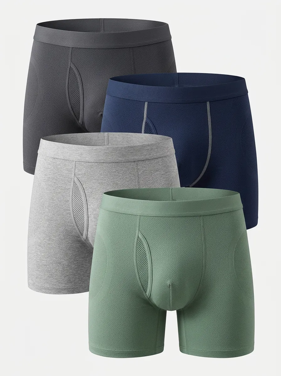 Men's Breathable Mesh Performance Breathable Mesh 4-Pack Boxer Briefs