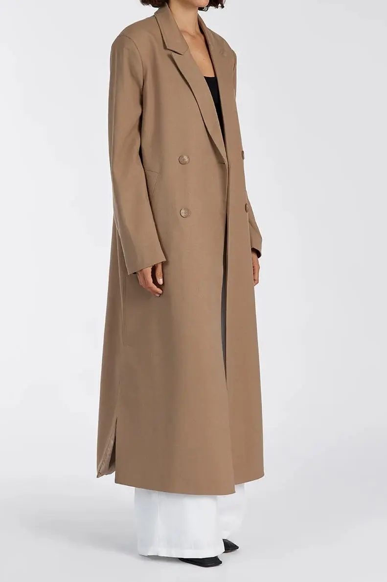 TAN WOOL BLEND COAT