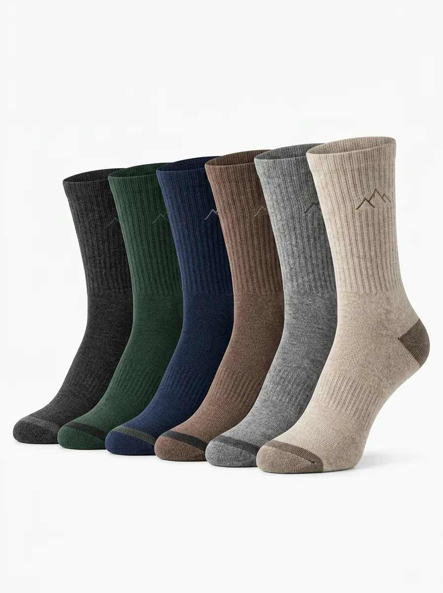 Cushioned Hiking Peaks Six-Pair Crew Sock Pack