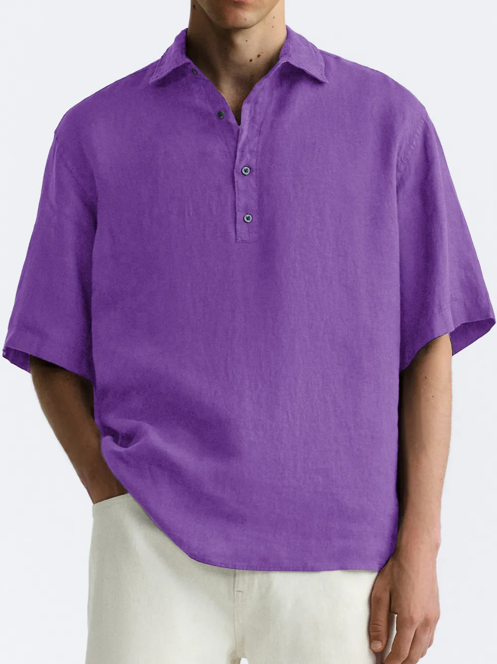 Relaxed Short Sleeve Button Front Shirt