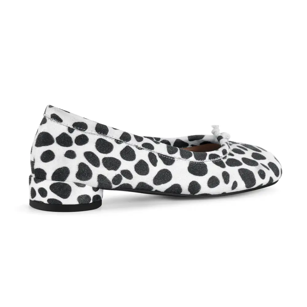 Polka Dot Round Toe Chunky Heel Pumps
