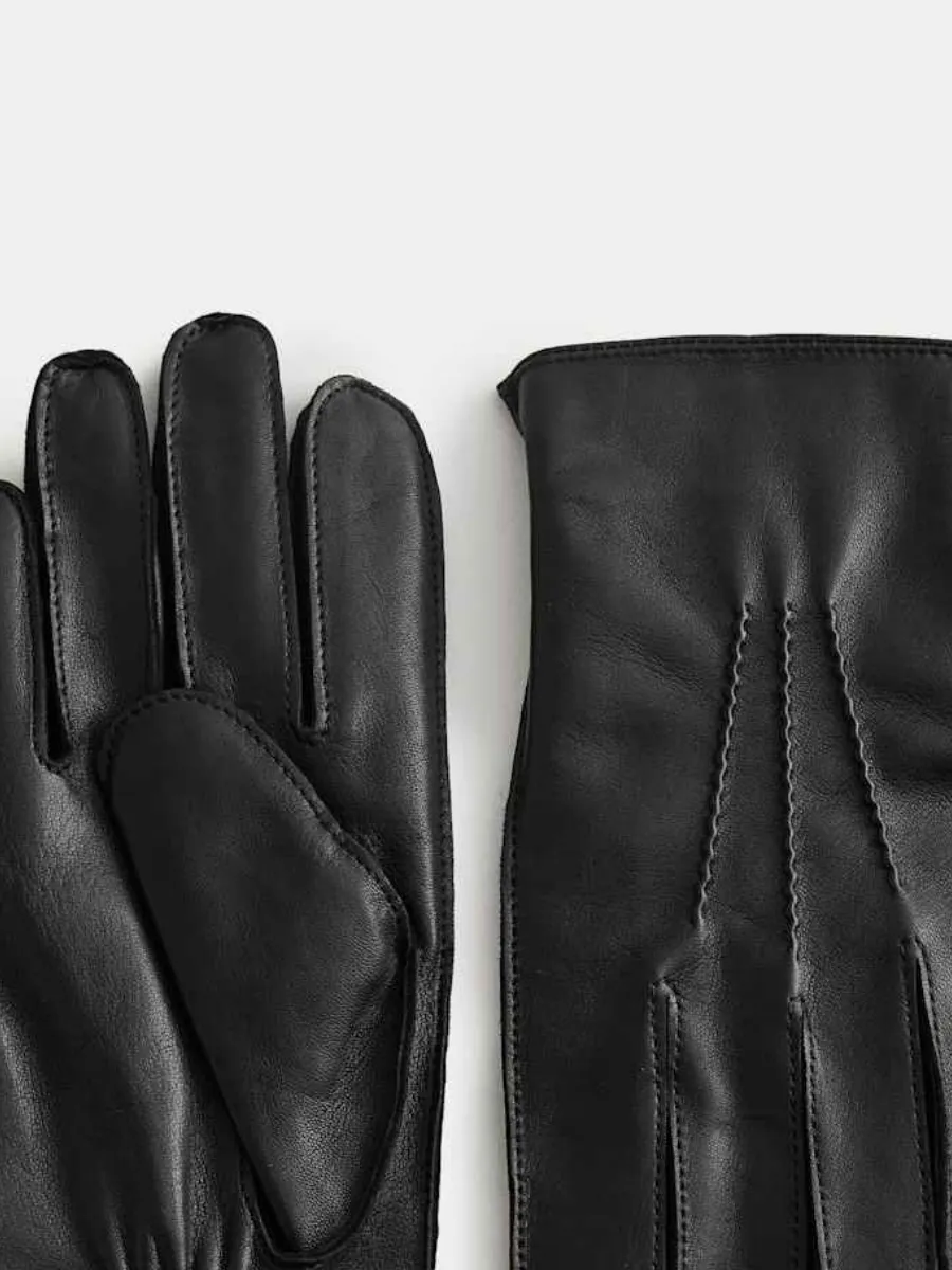 Zipper Leather Gloves