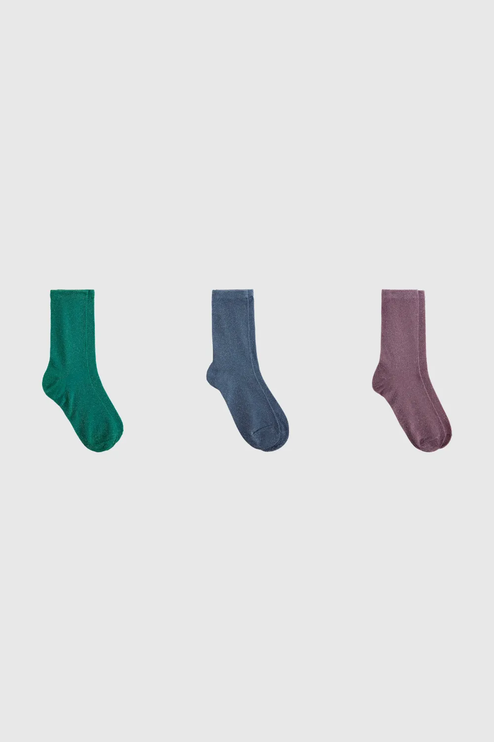 Bright Smooth Glitter Socks - Three Pack