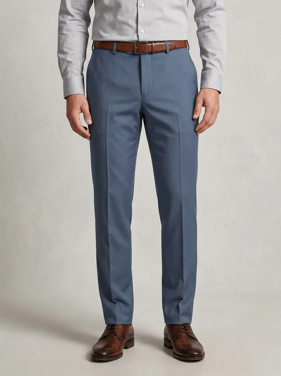 Regular-Fit Straight-Leg Men's Tailored Suit Trousers