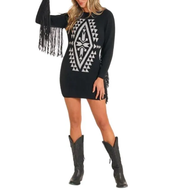 Modern Fringe Detail Everyday Casual Dress