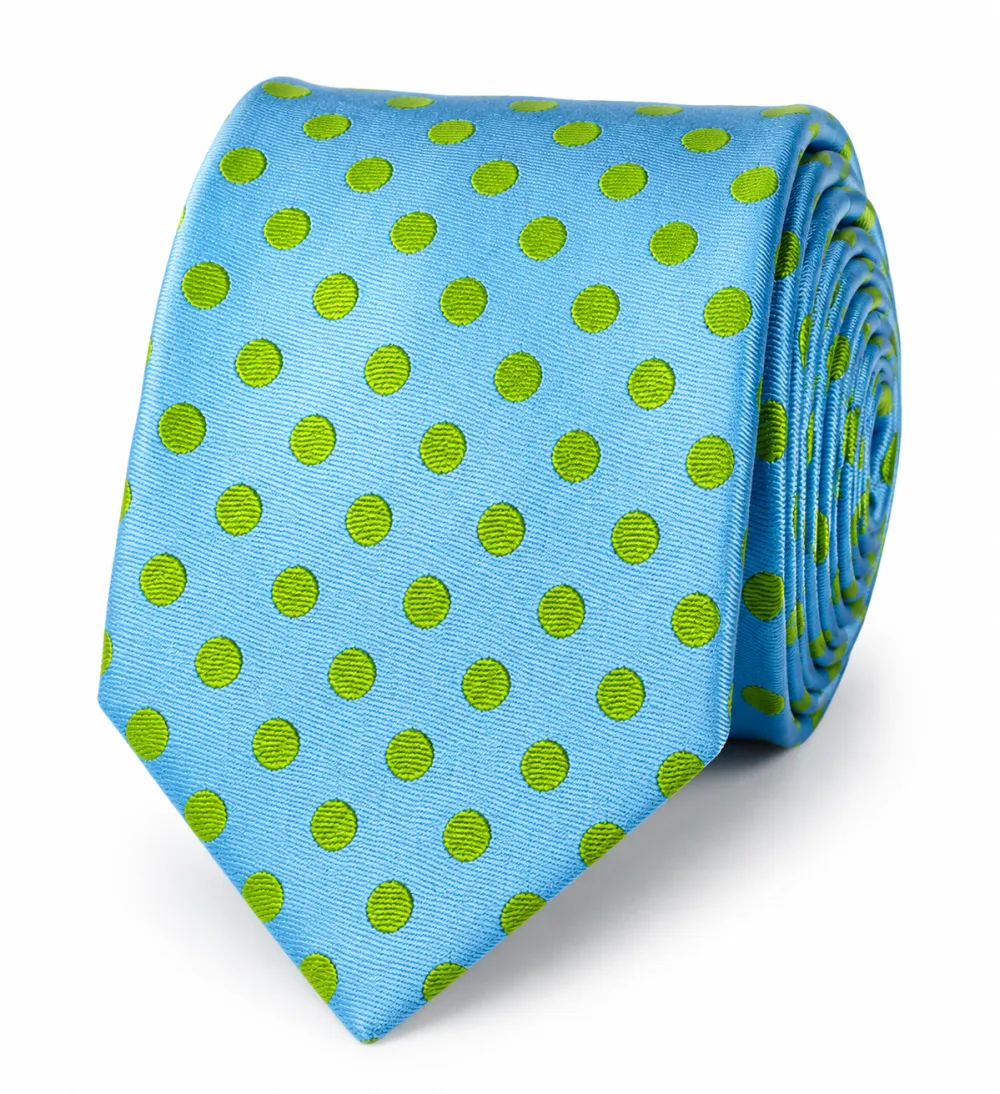 Tailored Silk Polka Dot Men's Necktie With Pocket Square