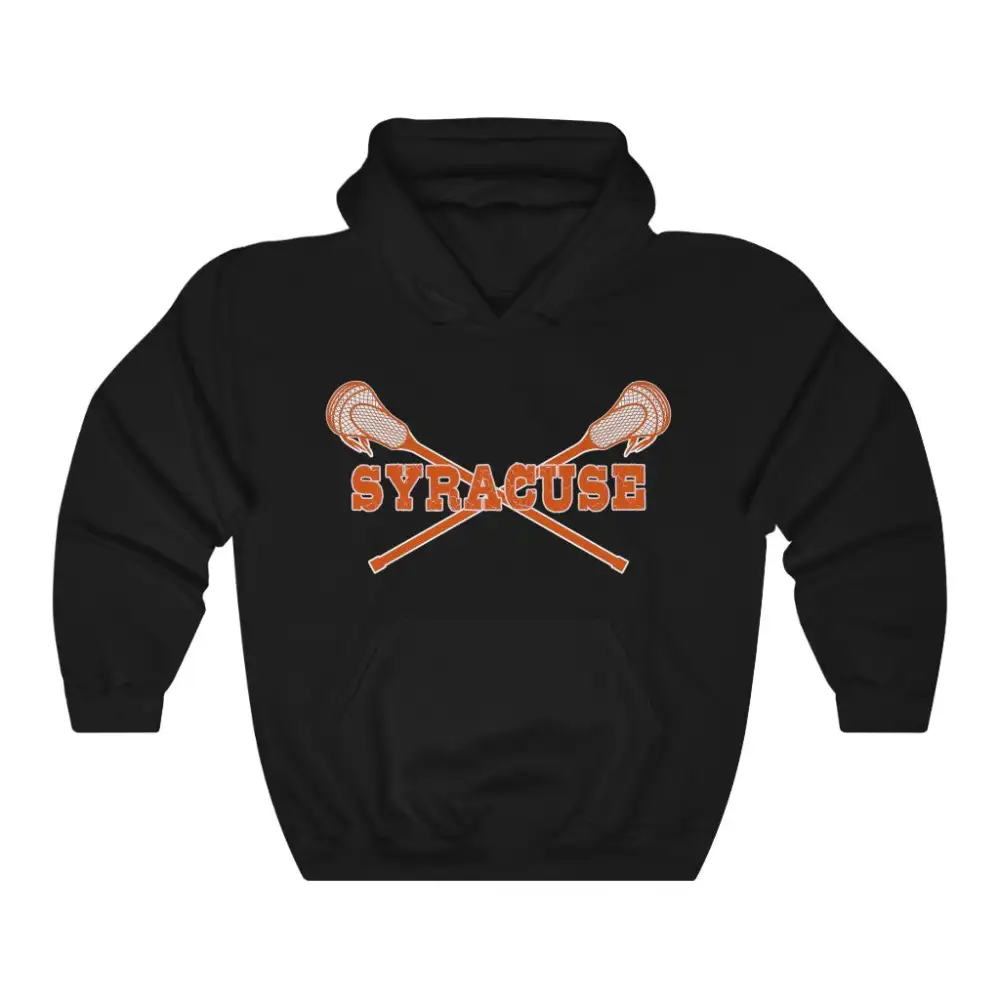 Soft Fleece Crossed Sticks Lacrosse Graphic Pullover Hoodie
