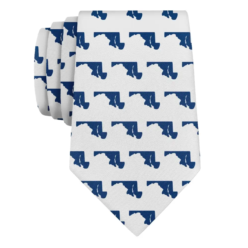 Polished Outline Emblem Texture Necktie