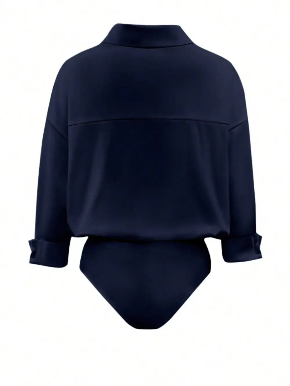 Button Down Long Sleeve Bodysuit Shirt