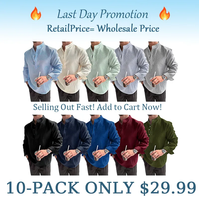 2026 New Men's Striped Long-Sleeve Shirt