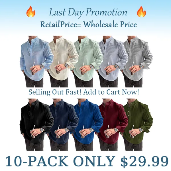 2026 New Men's Striped Long-Sleeve Shirt
