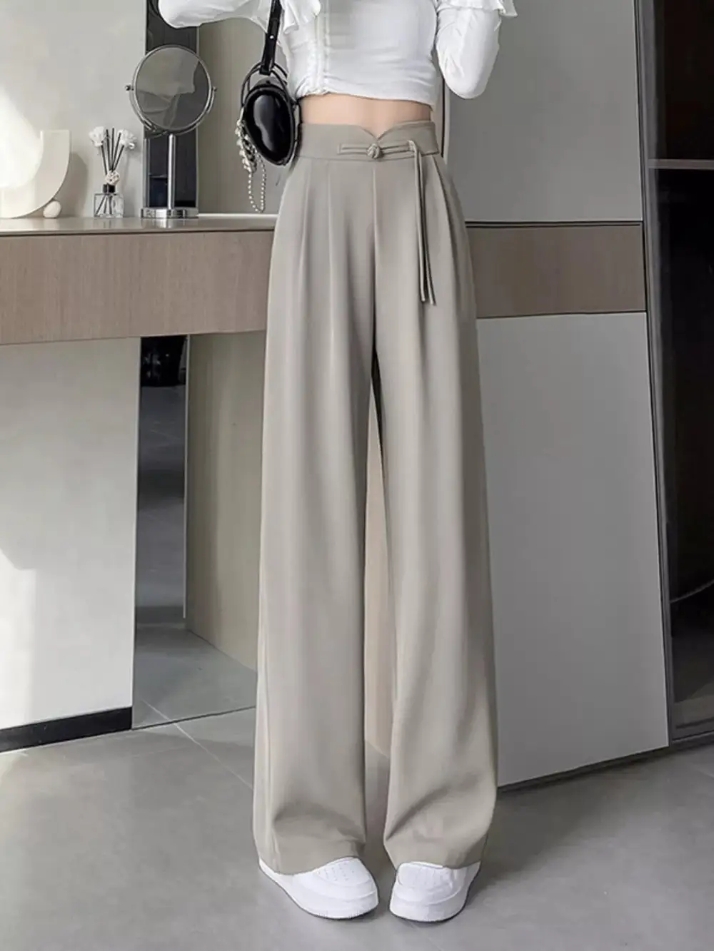 Simple High Waisted Wide Leg Pants