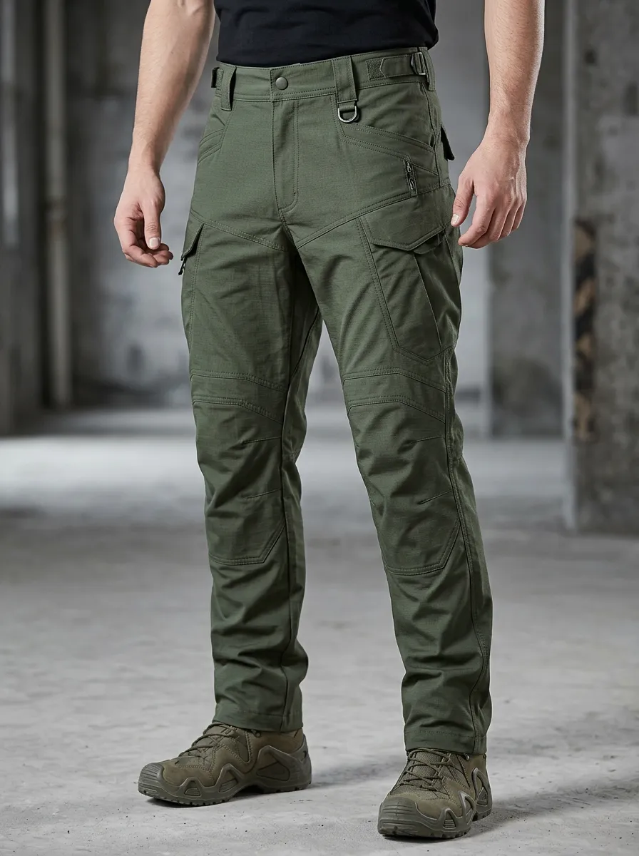 Men's Tactical Military Olive Green Multi-Pocket Cargo Pants