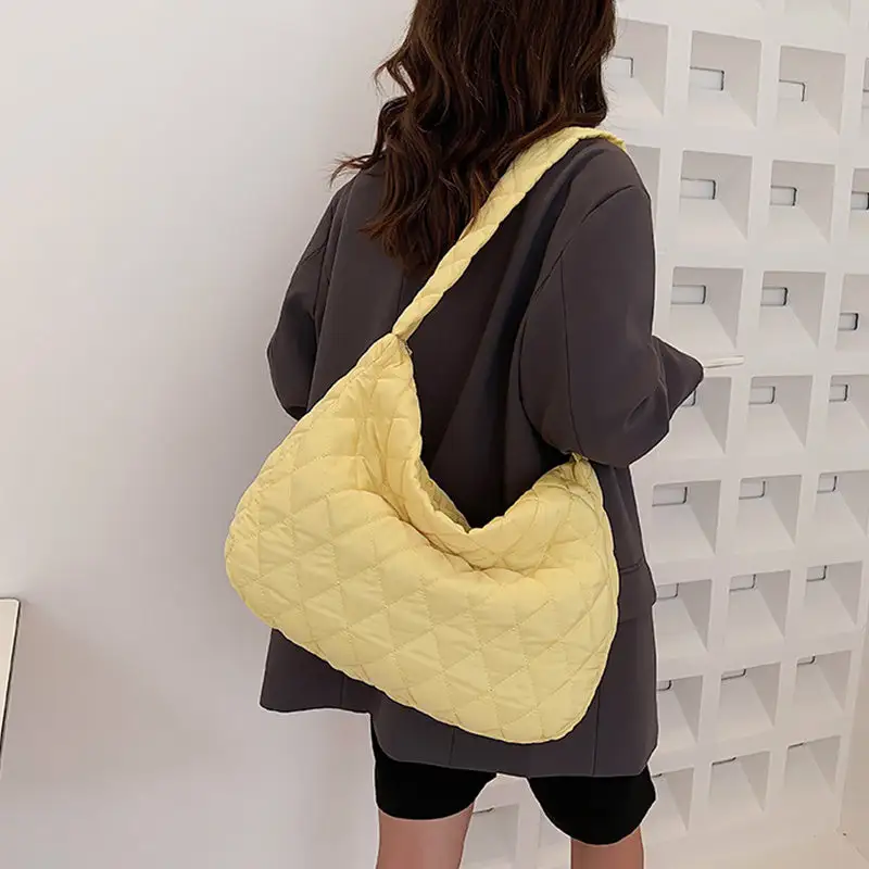 Winter Quilted Crossbody Bag Down Cloth Compact Soft