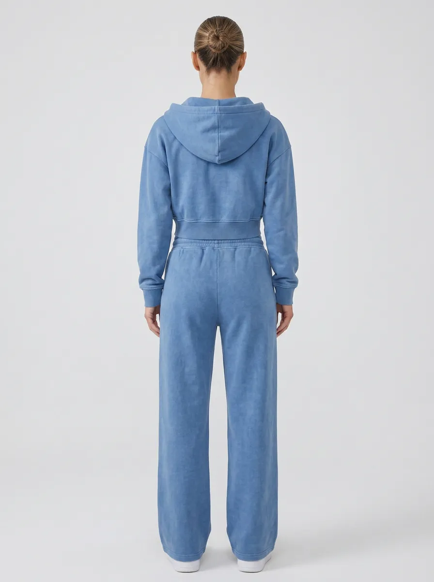 Cropped Zip-Up Women's Cropped Zip-Up Hoodie Jogger Active Set
