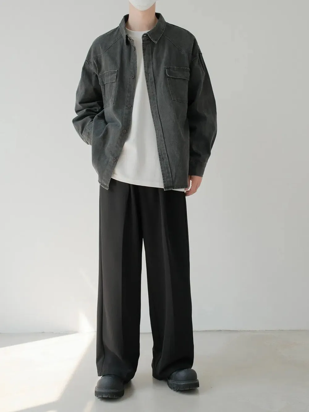 Heavy Washed Pocket Denim Shirt