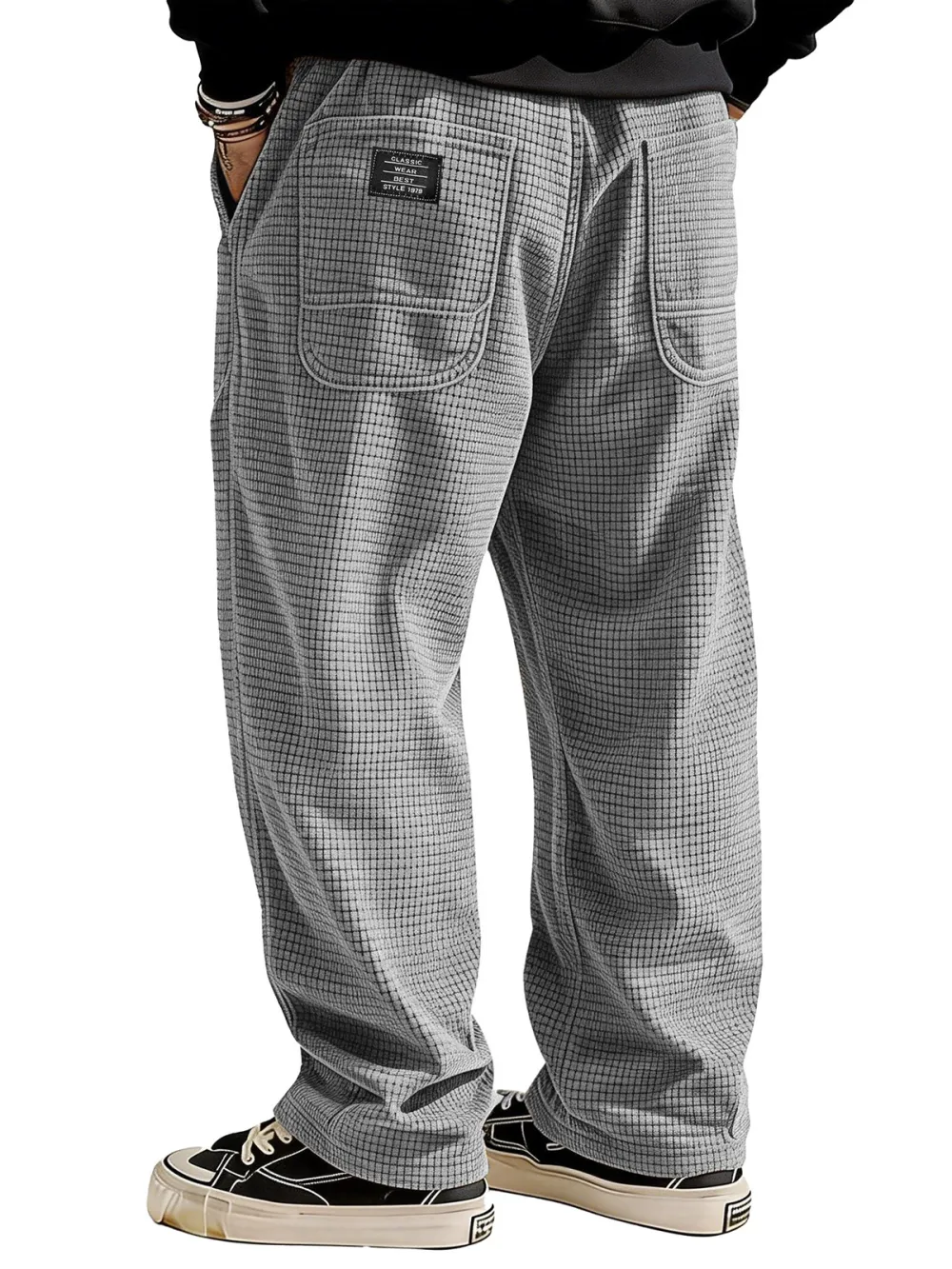 Tailored Textured Knit Pocket Relaxed Pants