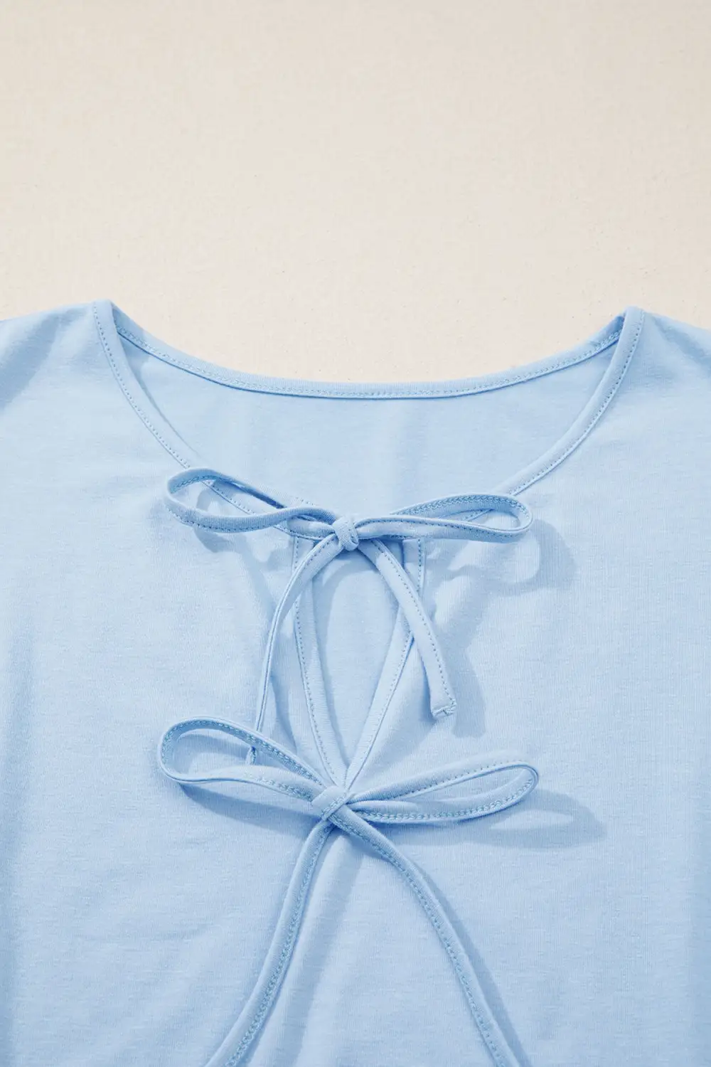 Bow-Tie Peplum Solid  Tank Top