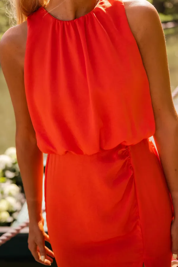 High Neck Sleeveless Maxi Dress