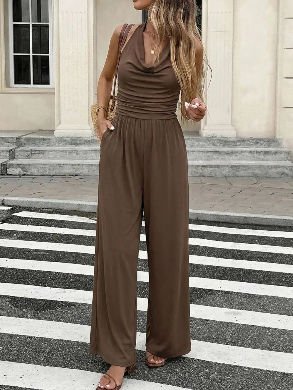 Halter Neck Wide Leg Everyday Jumpsuit