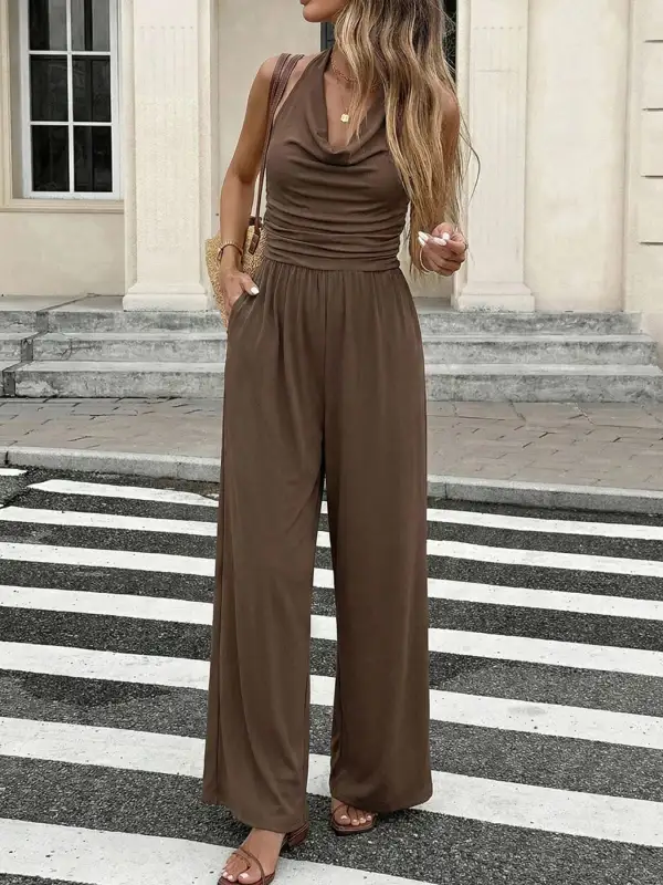 Halter Neck Wide Leg Everyday Jumpsuit