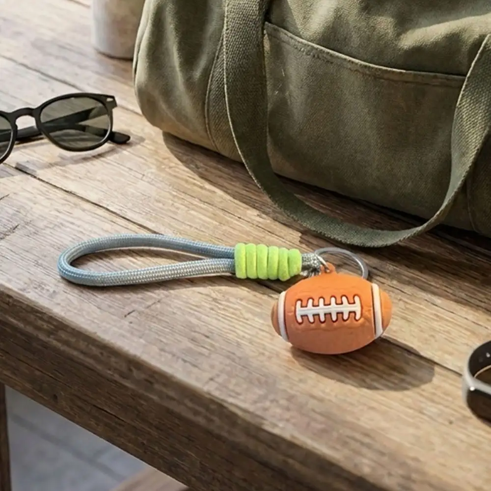 Refined Lightweight Sports-Ball Charm Keychain