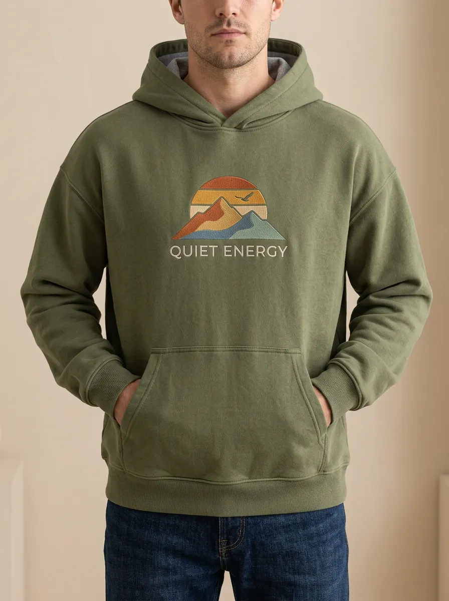 Men's Quiet Energy Mountain Sunset Print Hoodie