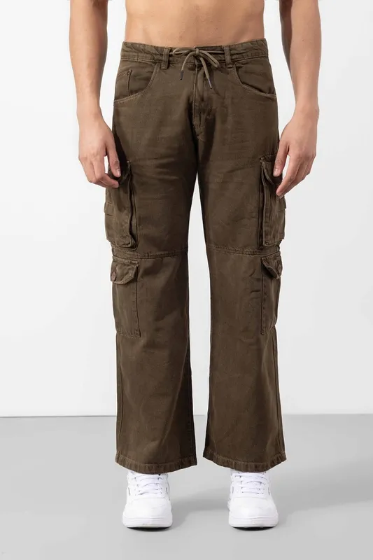 Brown Multi Pocket Cargo Pants