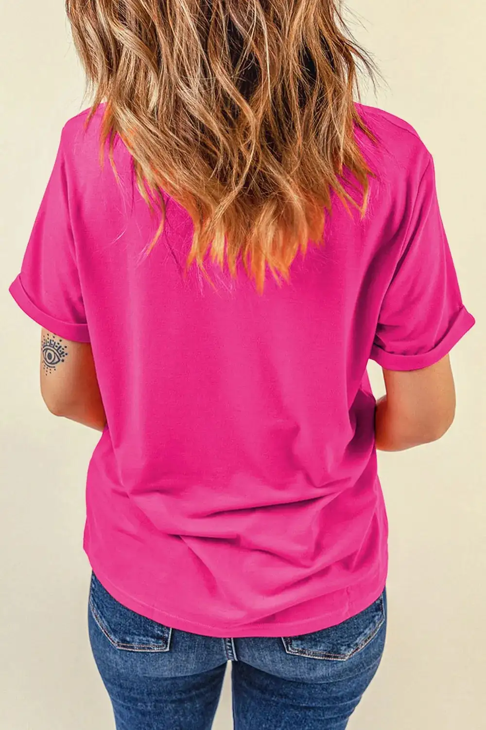 Rabbit Graphic Round Neck Short Sleeve T-Shirt